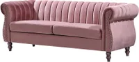 Chesterfield-Sofa - 3-Sitzer - Samt - Altrosa - TRUMBO