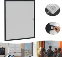 XMTECH Fliegengitter Insektenschutz Mückengitter Fliegenschutz mit Aluminium Rahmen ohne Bohren Spannrahmen 120 x 140cm, Anthrazit