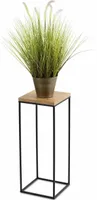 HowHomely Modern Pflanzenständer, Blumenhocker aus Metall Schwarz 60 cm Höhe - Blumenständer für das Haus