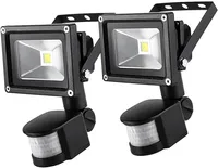 Greenmigo 2x 10W LED Fluter mit Bewegungsmelder Flutlicht LED Strahler Warmweiß Außenstrahler Wasserdicht IP65 für Garten Garage Sportplatz