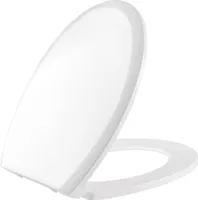 Homewit Toilettendeckel WC Sitz mit Quick-Release-Funktion und Softclose Absenkautomatik, Antibakterieller Toilettensitz aus Harnstoff-Formaldehyd-Harzmaterial, O Form Weiß Toilettendeckel mit verstellbarem Scharnieren