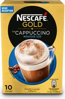 Nescafé Gold Typ Cappuccino weniger süß | löslicher Kaffee | 10 Portionen