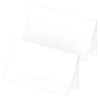 itenga 24x Tischkarten Neutral Weiß Blanko für alle Anlässe zum Aufstellen