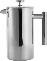 Echtwerk French Press aus Edelstahl, Doppelwandig isolierte Thermo Kaffeepresse, Kaffeebereiter mit Pressfilter für zu Hause Camping und Büro, 800 ml, Silber-Edition