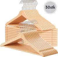 OGIVO Kleiderbügel Holz, 30 stück Holzbügel Garderobenbügel Natur