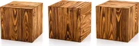 Dekosäule aus Holz 20x20x20cm Satz von Drei  – Rustikale Holzsäule als Bodenwindlicht Ständer oder Blumensäule – Baumstamm Deko für Wohnzimmer