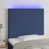 vidaXL LED Kopfteil Blau 80x5x118/128 cm Stoff