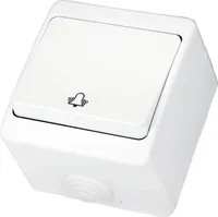 Gunsan IP54 Klingeltaster Feuchtraum Aufputz Weiss