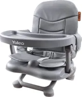 YOLEO Child Booster Chair, tragbarer Hochstuhl für Baby mit Sicherheitsgurt und abnehmbarem Tablett und PolyurethanKissen