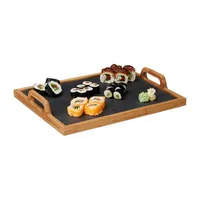 relaxdays Tablett braun rechteckig 40,5 x 32,0 cm