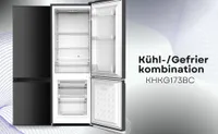 PKM KHKG173BC schwarz Kühlgefrierkombination 161L Kühlschrank LED