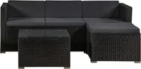 Zestaw sof polirattanowych Punta Cana 200156, zestaw sof zewnętrznych, z miękkimi poduszkami, 178 x 69 x 65 cm