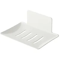 Seifenschale,Wandmontierte,Aluminium,Seifenschale Ohne Bohren,Seifenschale mit Ablauf,für Bad,Küche,Waschbecken,Weiß