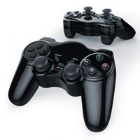 CSL 2x PlayStation-Controller, Wireless PS2 Gamepad, 2,4 GHz Funk Adapter mit Dual Vibration