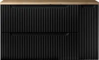 Waschtisch-Unterschrank 100cm, in schwarz mit Eiche, NEWPORT-56-BLACK