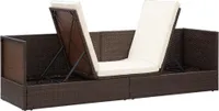 vidaXL Garten-Sofabett mit Kissen Poly Rattan Braun