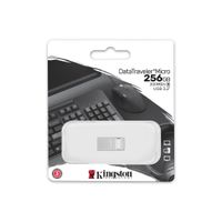 Kingston DataTraveler Micro - 256 GB - USB Type-A - 3.2 Gen 1 (3.1 Gen 1) - 200 MB/s - Bez pokrywy - Srebrny