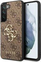 Guess GUHCS23S4GMGBR Samsung Galaxy S23 hnědé pevné pouzdro 4G Big Metal Logo