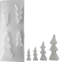Rayher PET Gießform Tannenbaum, Tiefe bis 3cm 8-16cm, Tiefe 3cm - 4 Bäume