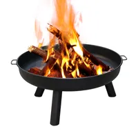 Feuerschale 80 cm XXL groß für den Garten mit funkenschutz und Grill Feuerstelle feuerkorb BBQ grillrost mit wasserfeste Schutzhülle 