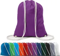 Rucksack Schuhbeutel Turnbeutel Sportbeutel Zuziehbeutel Gym Sack Baumwolle, in Farbe: Orchidee