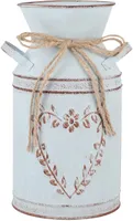 Vintage Blumenvase Eisen Blumentopf Milchkanne Shabby Deko Landhausstil Vase Rustikal Blumeneimer Metall Eimer Übertopf Dekovase Kaktus Topf für Garten Wohnzimmer Tischdeko