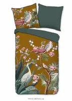 Descanso Bettwäsche mit einer biese und Blumen - 155x220 cm  - 100% Bio Baumwolle