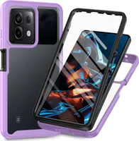 Redmi Note 13 Pro 5G Hülle, Bumper mit Eingebautem Displayschutz Komplettschutz Schutzhülle für Xiaomi Redmi Note 13 Pro 5G Lila