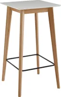 WOHNLING Stehtisch 60x110x60 cm Weiß Bartisch Skandinavisch Eiche Tisch Eckig