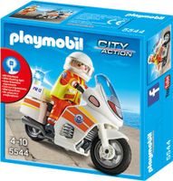 PLAYMOBIL 5544 Notarzt Motorrad mit Blinklicht inkl.Batterie City Action