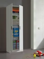 Salem Mehrzweckschrank, Beistellschrank mit 2 TÃ1/4ren, Schuhregal mit 3 Einlegeböden, Modernes hohes Schuhregal, cm 59x37h180, Weiß