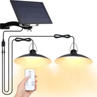 Fernsteuerung Solarlampe für außen hängend solar hängeleuchte hängelampe Garten mit 2 Lampen, Dimmbar Zeitschaltuhr (Warmweiß)