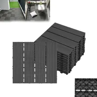 LARS360 22 kusů WPC dlaždic, 2m2 30x30cm terasové dlaždice balkonové dlaždice klikněte na dlaždice terasové paluby balkonové zahrady antracitové barvy