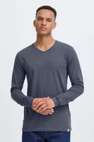SOLID SDBeda Herren Longsleeve Langarmshirt Shirt mit V-Ausschnitt Baumwollmischung Regular fit