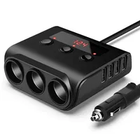 12V/24V Auto Dual USB Steckdose Ladegerät KFZ Adapter + LED Voltmeter  Schalter