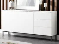 GrainGold Kommode Soroko - Kommode mit Schubladen und Türen - Sideboard, TV-Kommode - Kommode Weiß