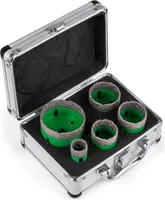 SucceBuy 5-teiliges Diamant-Lochsägen-Set, M14-Diamantbohrkronen (22/35/40/50/65 mm), Präzisionsschneidwerkzeuge für Fliesen, Marmor, Glas und Granit