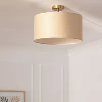 Deckenleuchte aus Metall und Stoff Quitón Beige