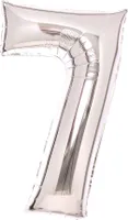 AMSCAN 9913232 Fóliový balónek XL číslo 7 - 63 cm, stříbrný