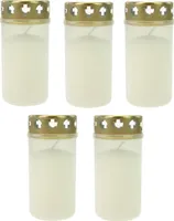 5 x Grablicht Brenner Nr.3 weiss mit Golddeckel