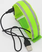 Led Armband Aufladbar Leuchtarmband Reflective Band USB Led Armbänder für Joggen Laufen Sport Grün