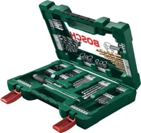Bosch V-Line TiN-Bohrer- und Bit-Set, 91-teilig, Ratschen-Schraubendreher, Magnetstab
