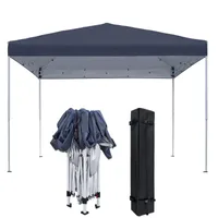 JOIEYOU Pavillon 3x3m Faltpavillon mit Tragetasche Faltzelt Polyester UV Schutz Faltbar Partyzelt Windschutz Gartenpavillon Zelt Outdoor, Dunkelgrau