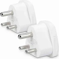 kwmobile 2x Reiseadapter Typ-D - Reise Adapter zu Typ D Steckdose in z. B. Indien Sri Lanka Nepal - Stromadapter Urlaub Weiß