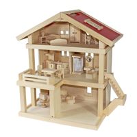 Puppenhaus aus Kiefern Holz,6 Zimmer Handgemachte Deutsche Wertarbeit,Dollhouse 