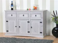 Sideboard New Mexiko Kiefer massiv grau Mexico Kommode Anrichte Schrank