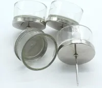 Teelichthalter Stecker 4 Stück aus Glas und Metall in silber