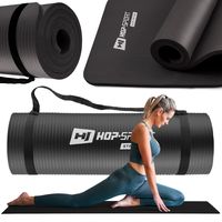 Hop-Sport Gymnastikmatte 1,5cm - rutschfeste Yogamatte für Fitness Pilates & Gymnastik - Maße 183cm Länge 61cm Breite  - schwarz