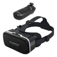 VR Headset mit Fernbedienung 3D Brille Virtual Reality Headset für VR Spiele Und 3D Filme Eye Care System für Android Smartphones Größe Griff