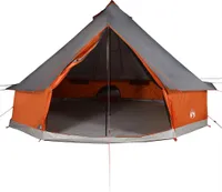 vidaXL Tipi-Familienzelt 8 Personen Grau und Orange Wasserdicht